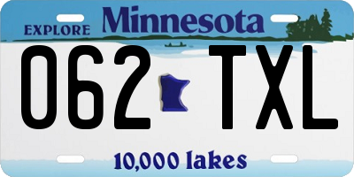MN license plate 062TXL