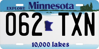 MN license plate 062TXN