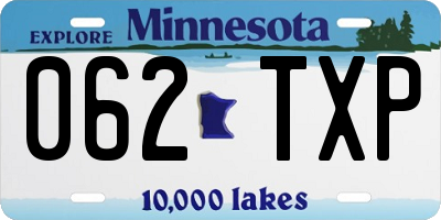 MN license plate 062TXP