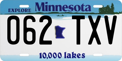 MN license plate 062TXV