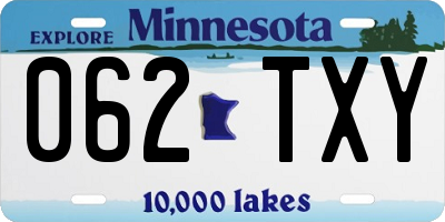 MN license plate 062TXY