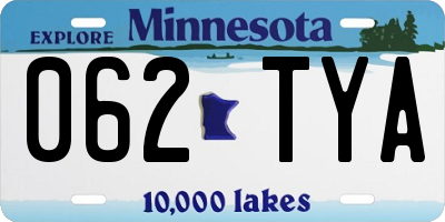 MN license plate 062TYA