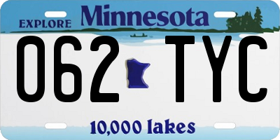 MN license plate 062TYC