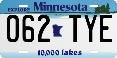 MN license plate 062TYE