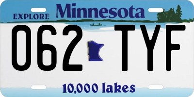 MN license plate 062TYF