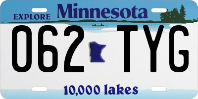 MN license plate 062TYG