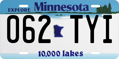 MN license plate 062TYI