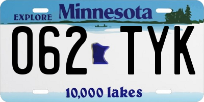 MN license plate 062TYK