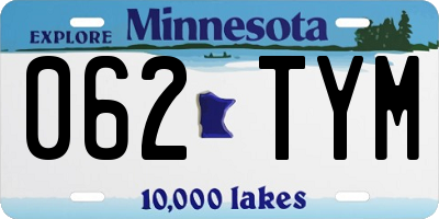 MN license plate 062TYM