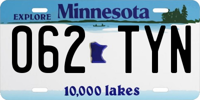 MN license plate 062TYN