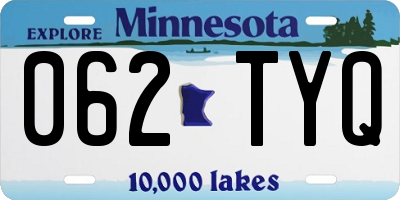 MN license plate 062TYQ