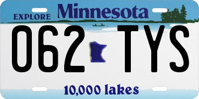 MN license plate 062TYS
