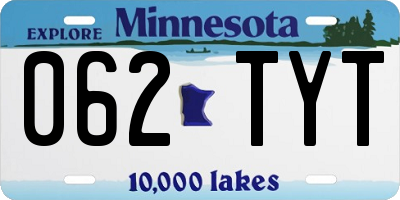 MN license plate 062TYT