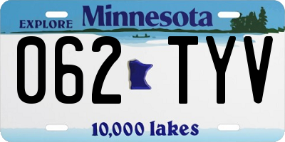 MN license plate 062TYV