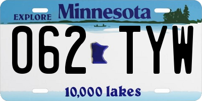 MN license plate 062TYW