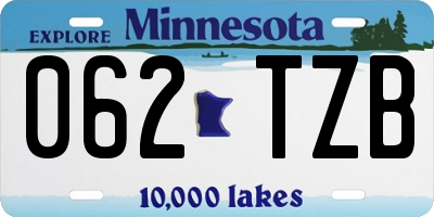 MN license plate 062TZB