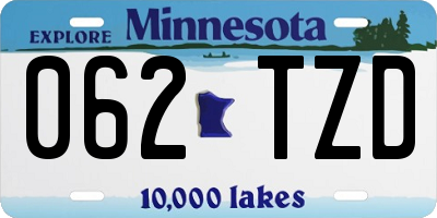 MN license plate 062TZD