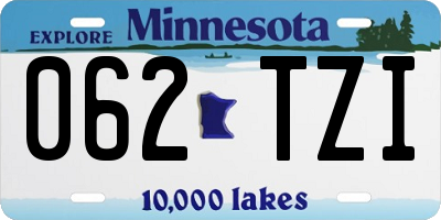 MN license plate 062TZI
