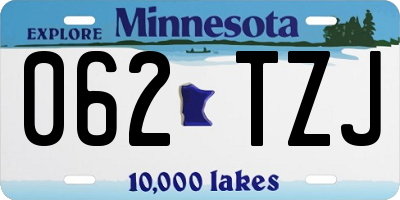 MN license plate 062TZJ