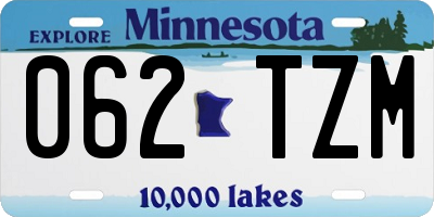 MN license plate 062TZM