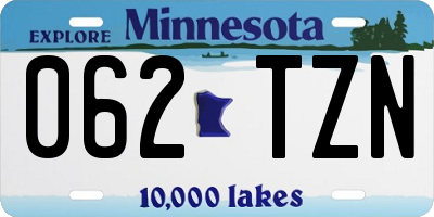MN license plate 062TZN