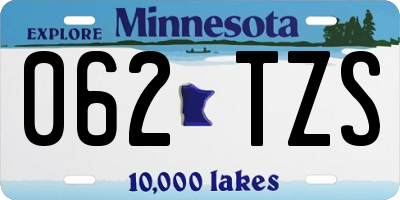 MN license plate 062TZS