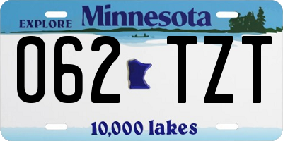MN license plate 062TZT
