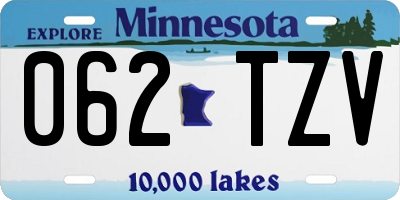 MN license plate 062TZV