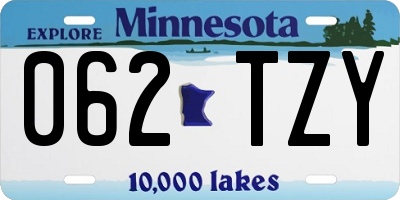 MN license plate 062TZY