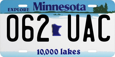 MN license plate 062UAC