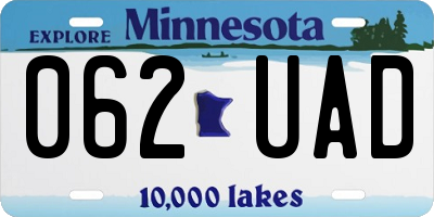 MN license plate 062UAD