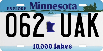 MN license plate 062UAK