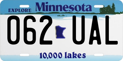 MN license plate 062UAL