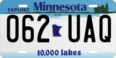 MN license plate 062UAQ
