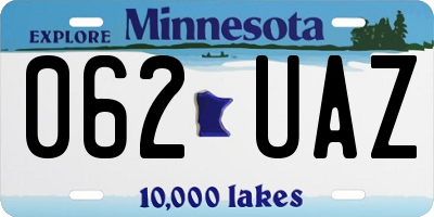 MN license plate 062UAZ