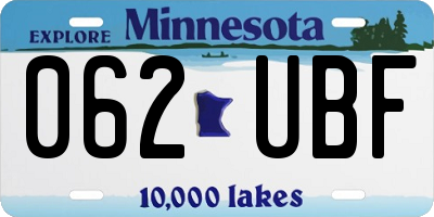 MN license plate 062UBF