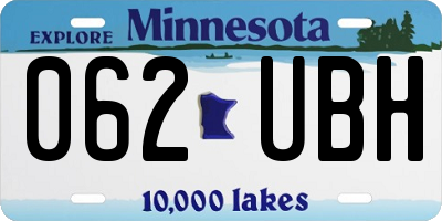 MN license plate 062UBH