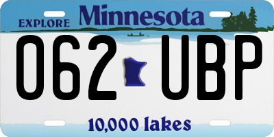 MN license plate 062UBP