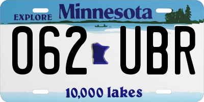MN license plate 062UBR