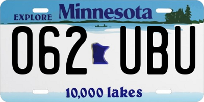 MN license plate 062UBU