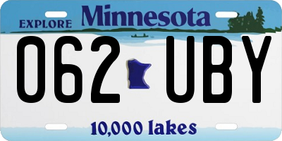 MN license plate 062UBY