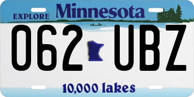 MN license plate 062UBZ