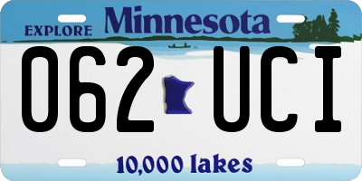 MN license plate 062UCI