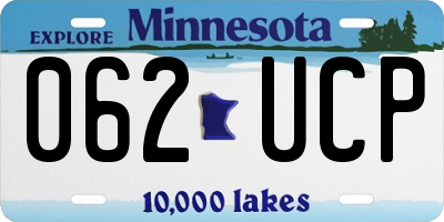 MN license plate 062UCP