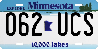 MN license plate 062UCS
