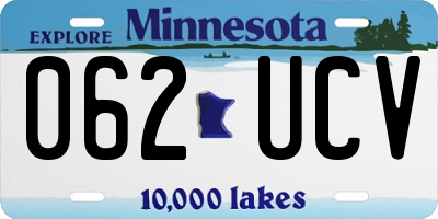 MN license plate 062UCV