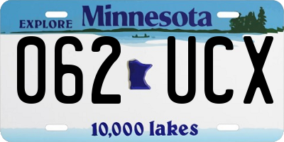 MN license plate 062UCX