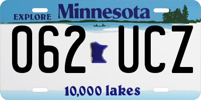 MN license plate 062UCZ