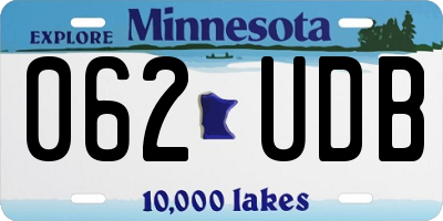 MN license plate 062UDB