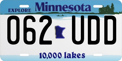 MN license plate 062UDD
